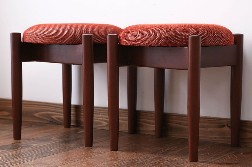 レトロ家具　昭和レトロ　かわいいスツール2脚セット