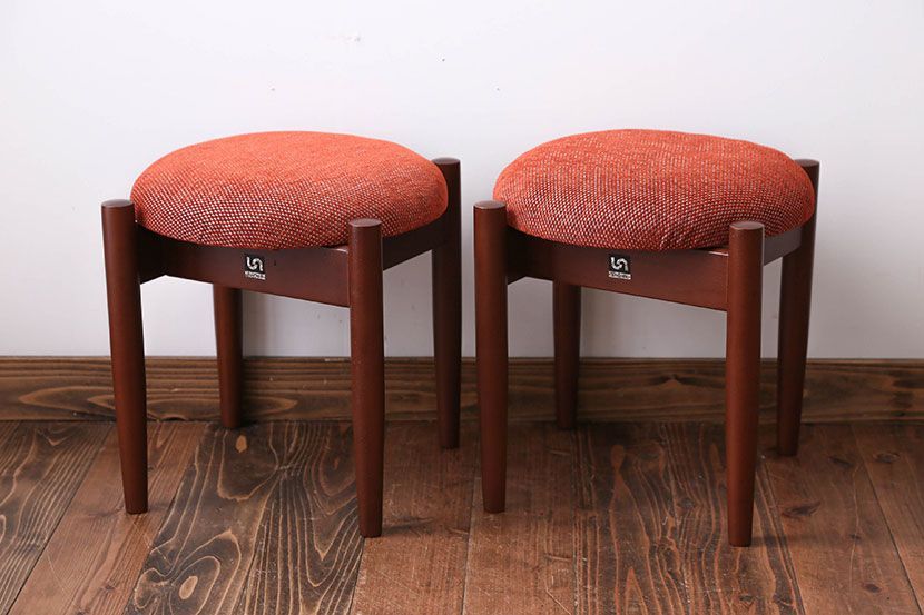 レトロ家具　昭和レトロ　かわいいスツール2脚セット
