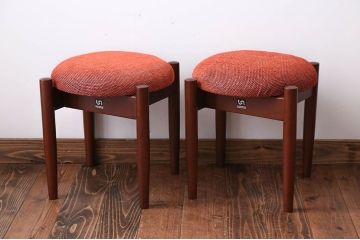 レトロ家具　昭和レトロ　かわいいスツール2脚セット