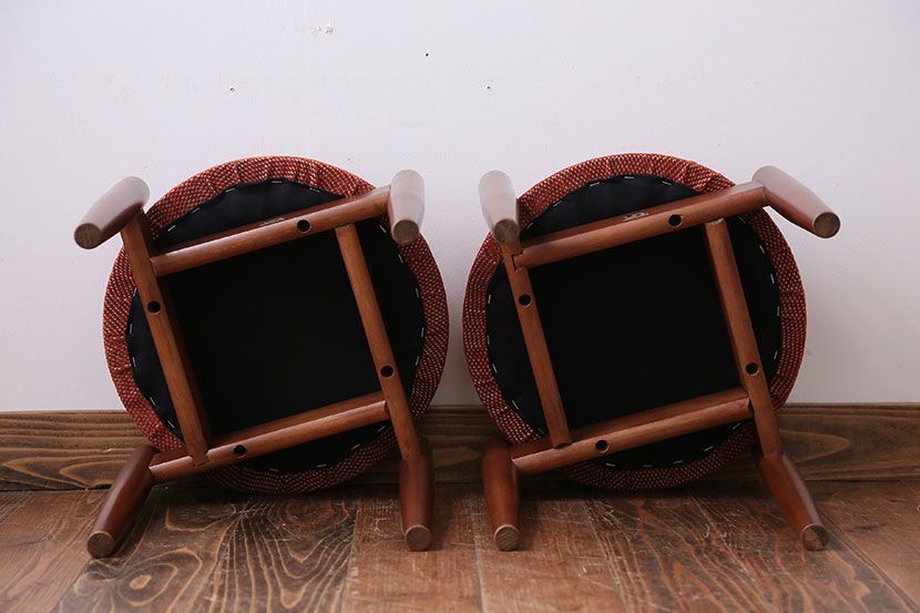 レトロ家具　昭和レトロ　かわいいスツール2脚セット