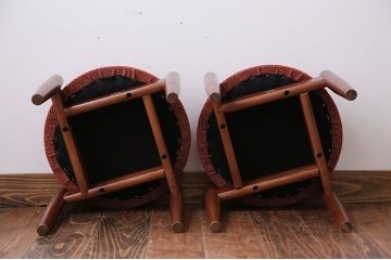 レトロ家具　昭和レトロ　かわいいスツール2脚セット