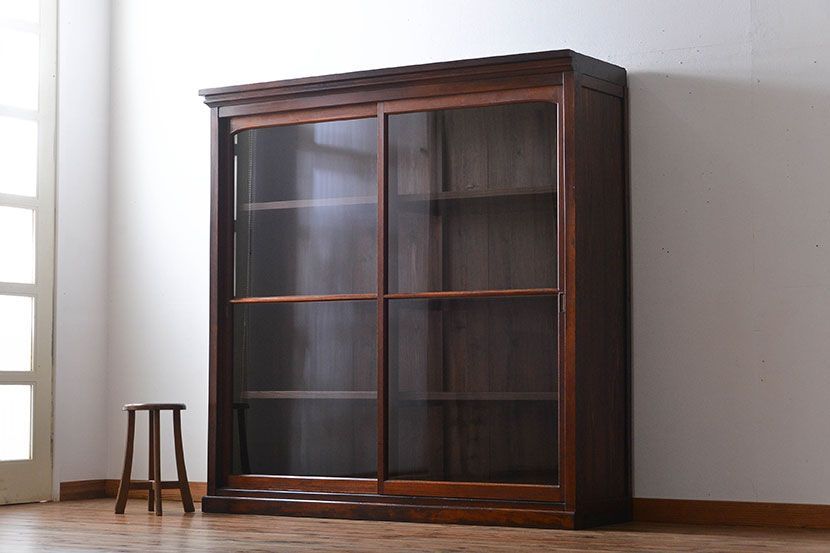 アンティーク家具　アンティーク　特大収納棚(ガラスケース)