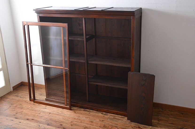 アンティーク家具　アンティーク　特大収納棚(ガラスケース)