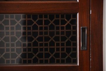 アンティーク家具　古民具・骨董　前面欅材!組子細工入り収納棚