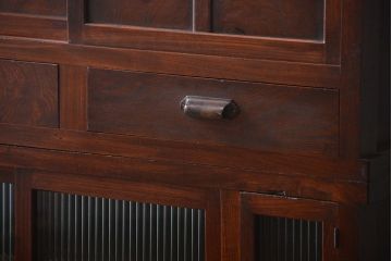 アンティーク家具　古民具・骨董　前面欅材!組子細工入り収納棚