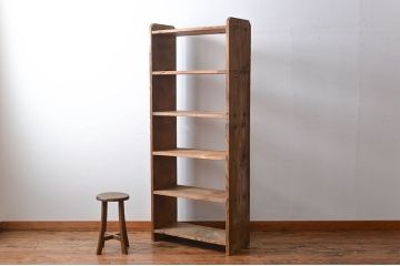アンティーク家具　古い木のシンプルな本棚