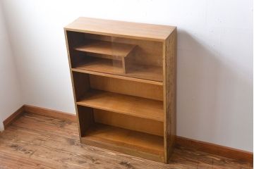 レトロ家具　アンティーク　飾り棚付きレトロな収納棚