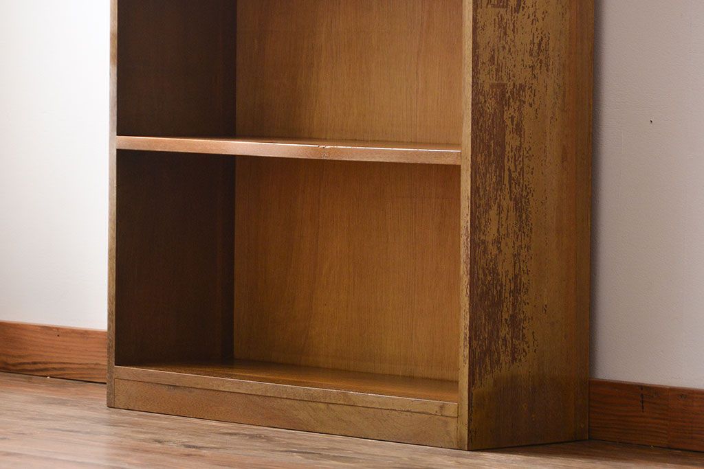 レトロ家具　アンティーク　飾り棚付きレトロな収納棚