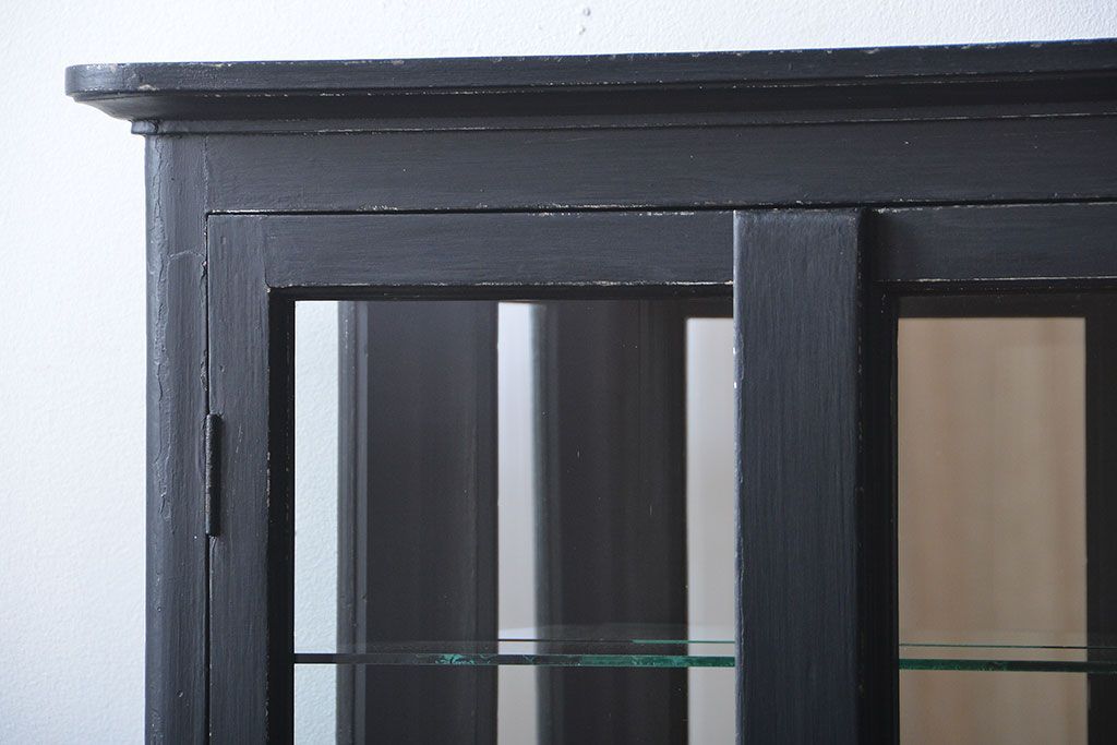 アンティーク家具　アンティークペイント　背面鏡!古いケビント