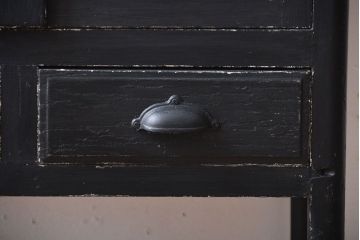 アンティーク家具　アンティークペイント　背面鏡!古いケビント