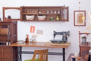 アンティーク家具　アンティーク　シンガー　ミシンテーブル(シンガーミシン、ミシン台)(2)