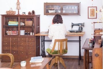 アンティーク家具　アンティーク　シンガー　ミシンテーブル(シンガーミシン、ミシン台)(2)