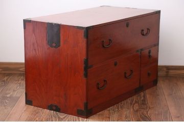 アンティーク家具　古民具・骨董　シンプルな時代箪笥ローボード(1)