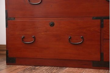 アンティーク家具　古民具・骨董　シンプルな時代箪笥ローボード(1)