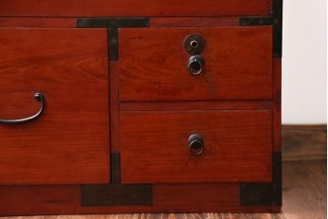 アンティーク家具　古民具・骨董　シンプルな時代箪笥ローボード(1)