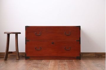 アンティーク家具　古民具・骨董　シンプルな時代箪笥ローボード