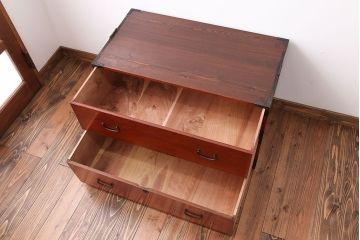 アンティーク家具　古民具・骨董　シンプルな時代箪笥ローボード