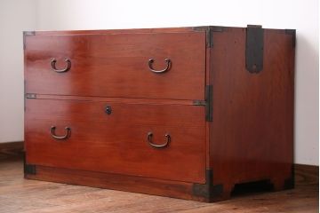 アンティーク家具　古民具・骨董　シンプルな時代箪笥ローボード