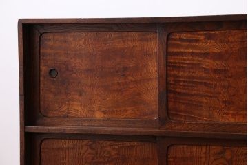 アンティーク家具　引き出し二杯付き!タモ材の収納戸棚