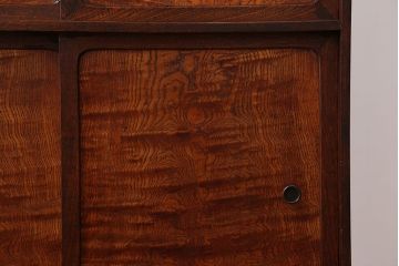 アンティーク家具　引き出し二杯付き!タモ材の収納戸棚