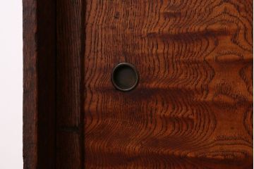 アンティーク家具　引き出し二杯付き!タモ材の収納戸棚