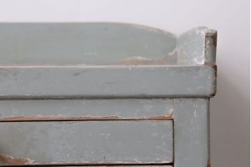 アンティーク家具　ガラスの取っ手のペイントデンタルキャビネット