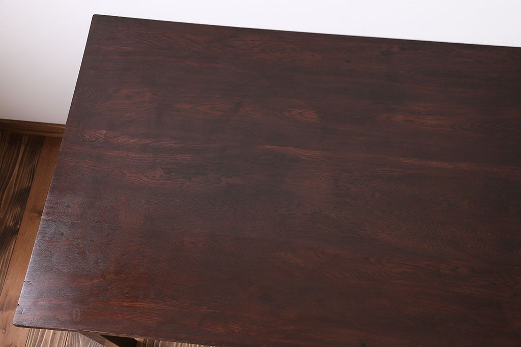 アンティーク家具　アンティーク　ナラ材の片袖机