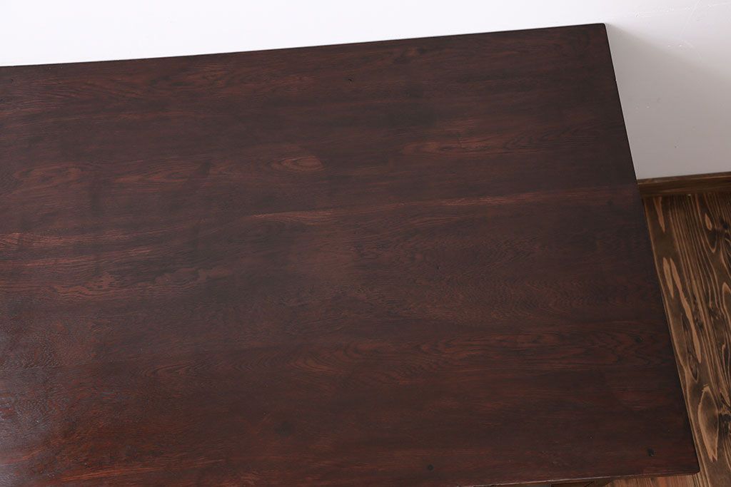 アンティーク家具　アンティーク　ナラ材の片袖机