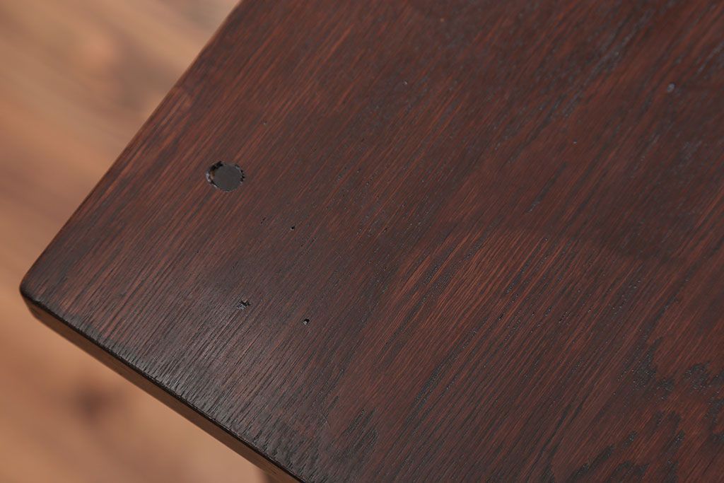 アンティーク家具　アンティーク　ナラ材の片袖机