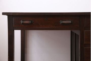 アンティーク家具　アンティーク　ナラ材の片袖机