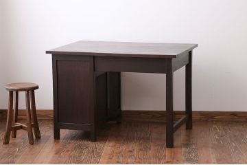 アンティーク家具　アンティーク　ナラ材の片袖机