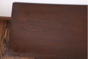 アンティーク家具　前面ナラ材!鉄脚付きローボード