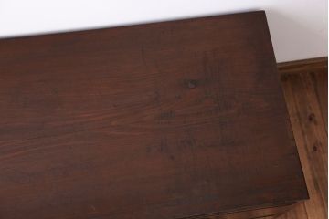 アンティーク家具　前面ナラ材!鉄脚付きローボード