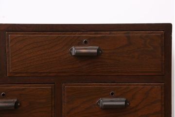 アンティーク家具　前面ナラ材!鉄脚付きローボード