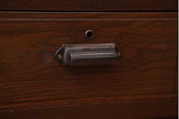 アンティーク家具　前面ナラ材!鉄脚付きローボード