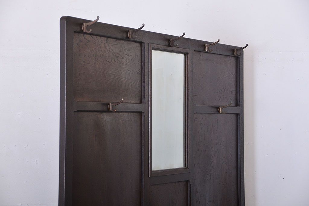 アンティーク雑貨　アンティーク　ナラ材のフック付きパーテーション