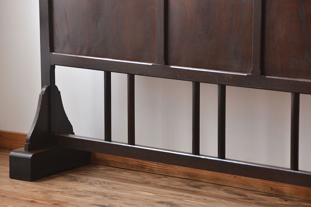 アンティーク雑貨　アンティーク　ナラ材のフック付きパーテーション