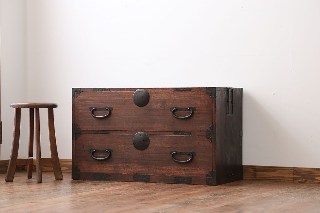 アンティーク　箪笥 アンティーク】螺鈿細工 5段 箪笥 螺旋・五段箪笥 ☆|1476