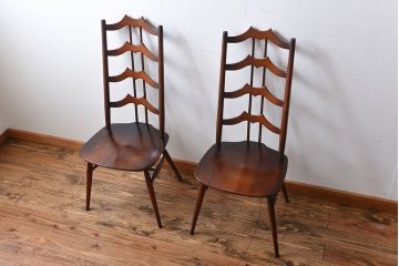 アンティーク家具　イギリスアンティーク　アーコール　チェア2脚セット(1)