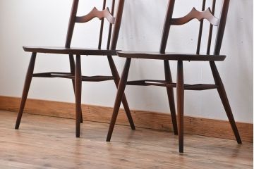 アンティーク家具　イギリスアンティーク　アーコール　チェア2脚セット(2)