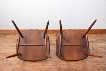 アンティーク家具　イギリスアンティーク　アーコール　チェア2脚セット(2)