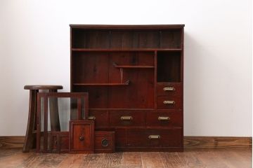 アンティーク家具　古民具・骨董　薄型茶箪笥