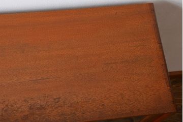 レトロ家具　昭和レトロ　モールガラス入りガラス戸収納棚