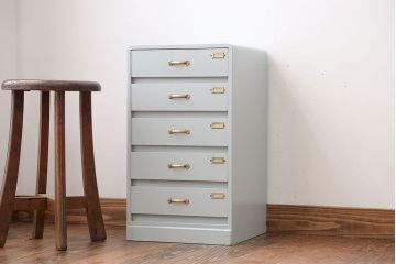 アンティーク家具　ネームプレート付き　ペイント小引き出し