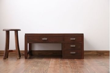 レトロ家具　昭和レトロ　4杯引き出し付き文机