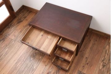 レトロ家具　昭和レトロ　4杯引き出し付き文机