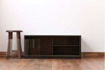 アンティーク家具　1970年代　ガラス戸収納棚