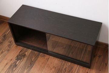 アンティーク家具　1970年代　ガラス戸収納棚