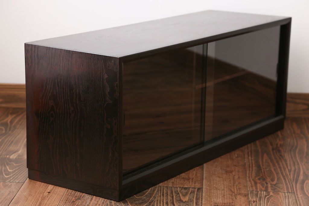 アンティーク家具　1970年代　ガラス戸収納棚