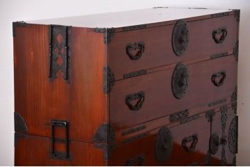 アンティーク家具　古民具・骨董　特注品!立派な金具の米沢箪笥